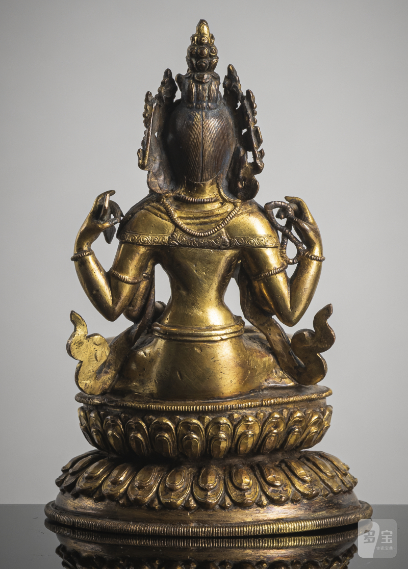 A GILT-COPPER FIGURE OF MANJUGOSHA - 图2